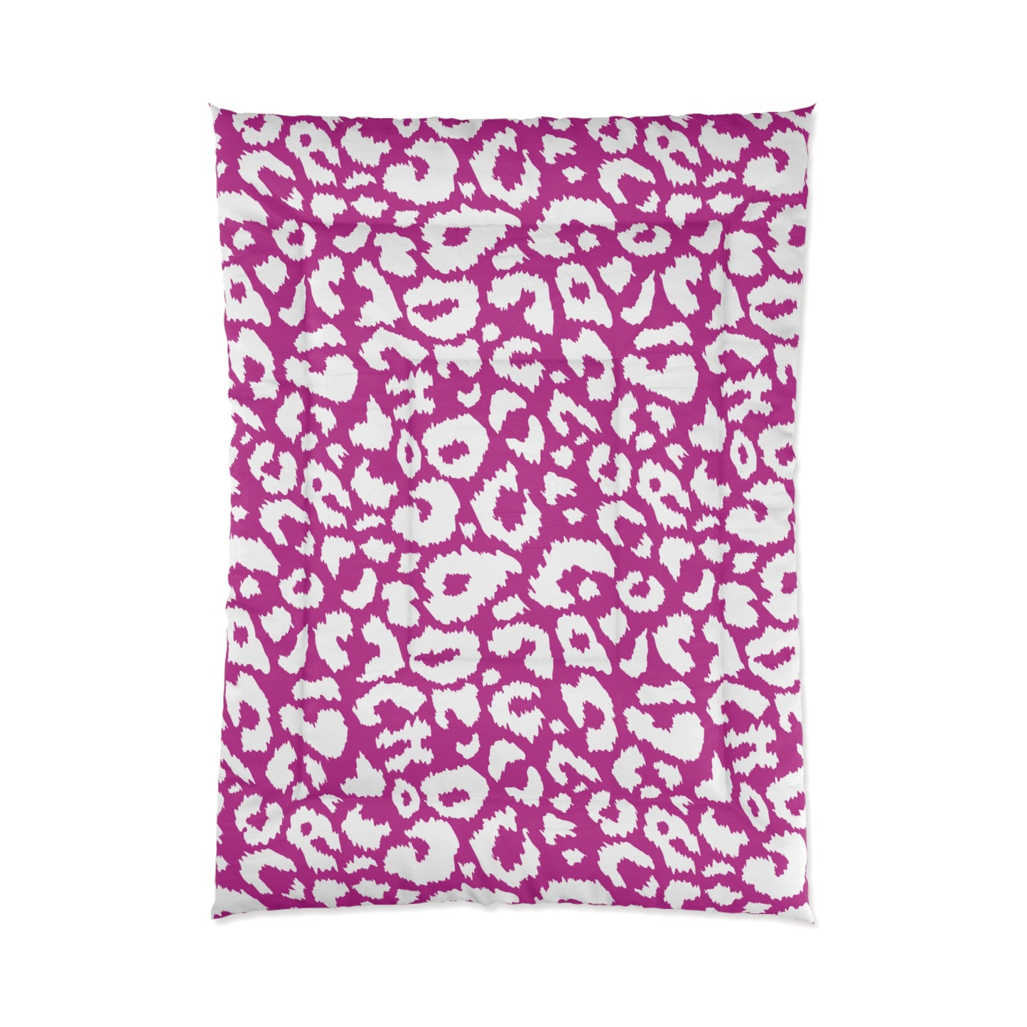 Pink Leopard Animal Print Comforter, Pink & White