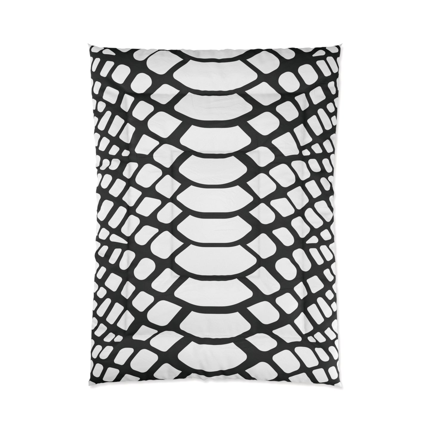 Snake Animal Print Comforter, Black & White