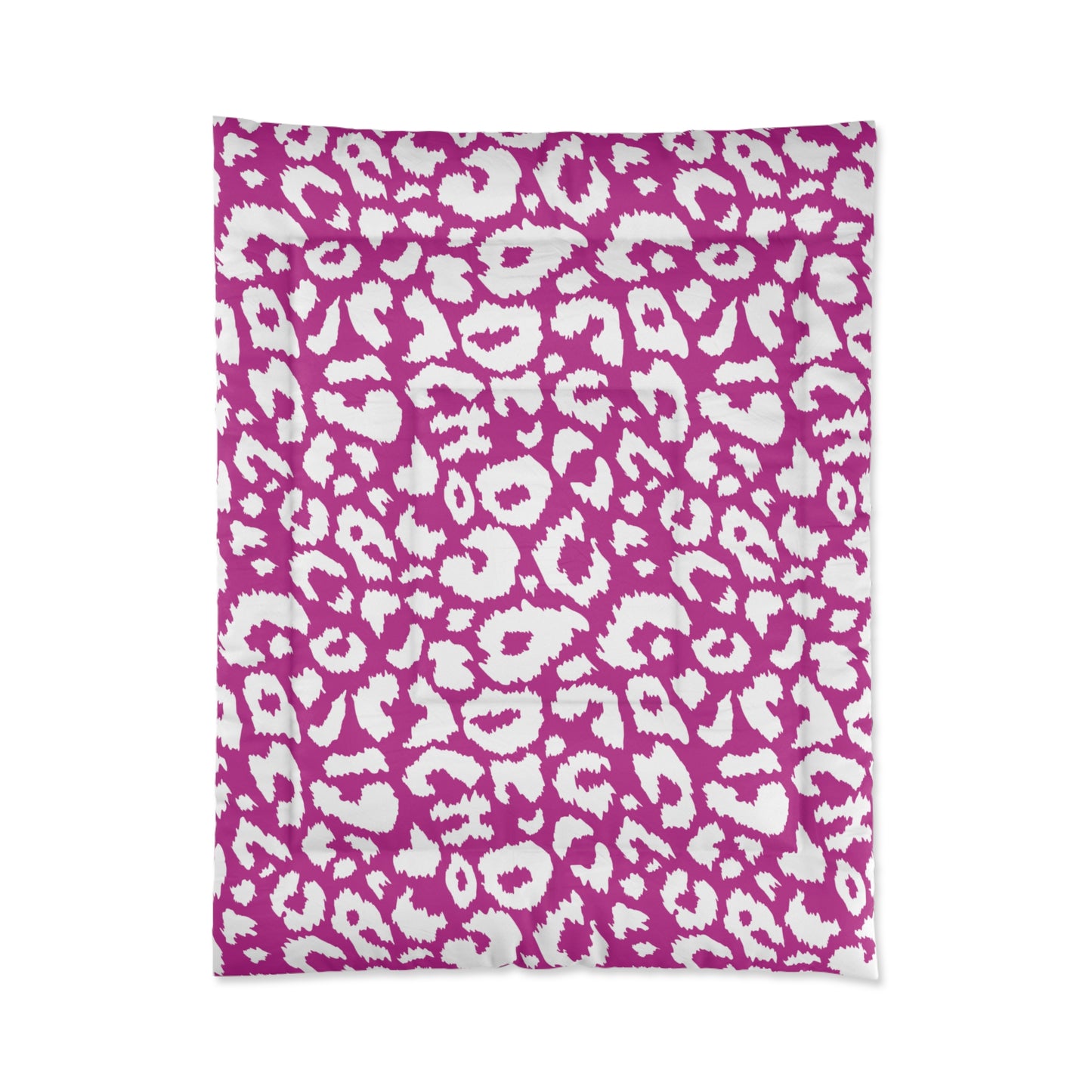 Pink Leopard Animal Print Comforter, Pink & White