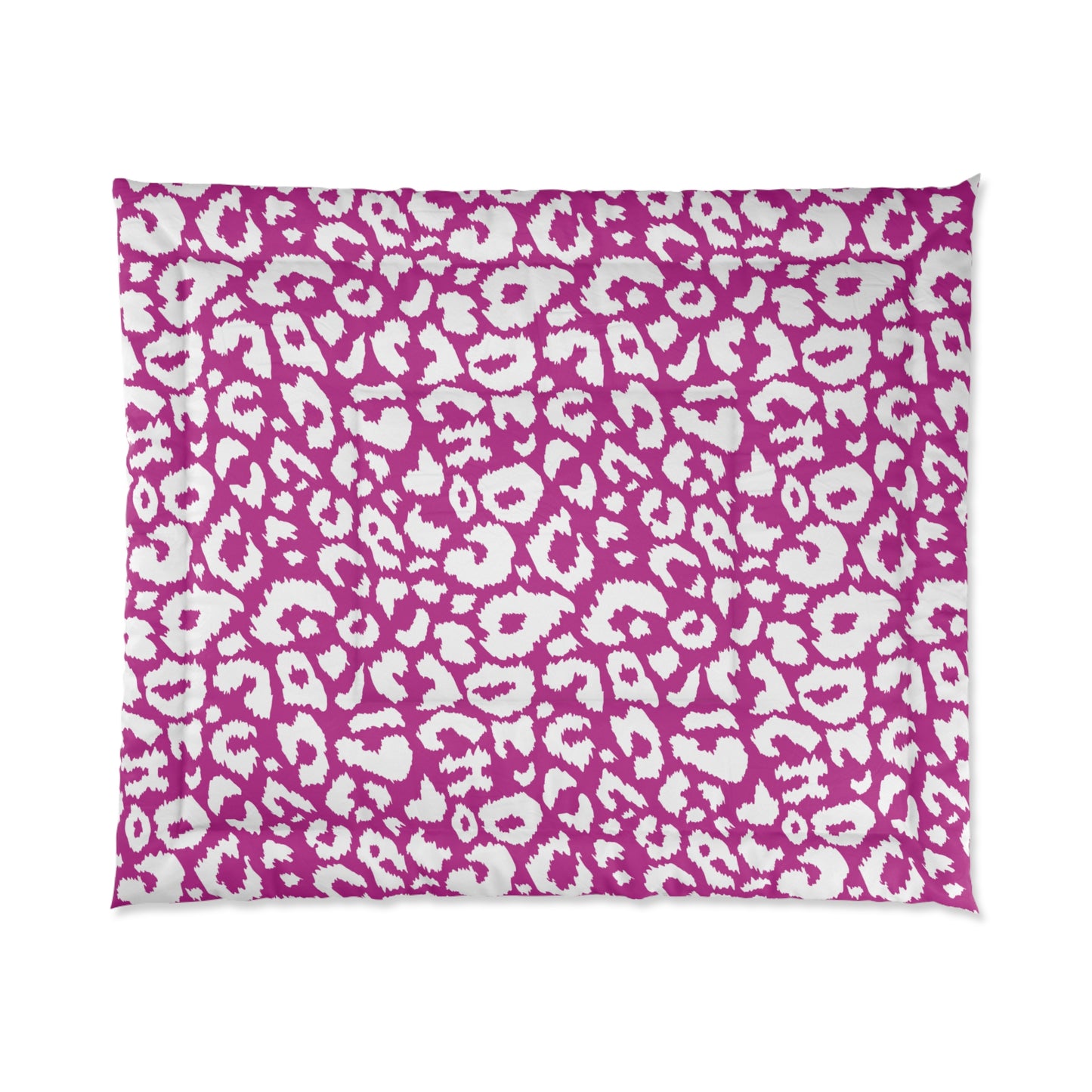 Pink Leopard Animal Print Comforter, Pink & White