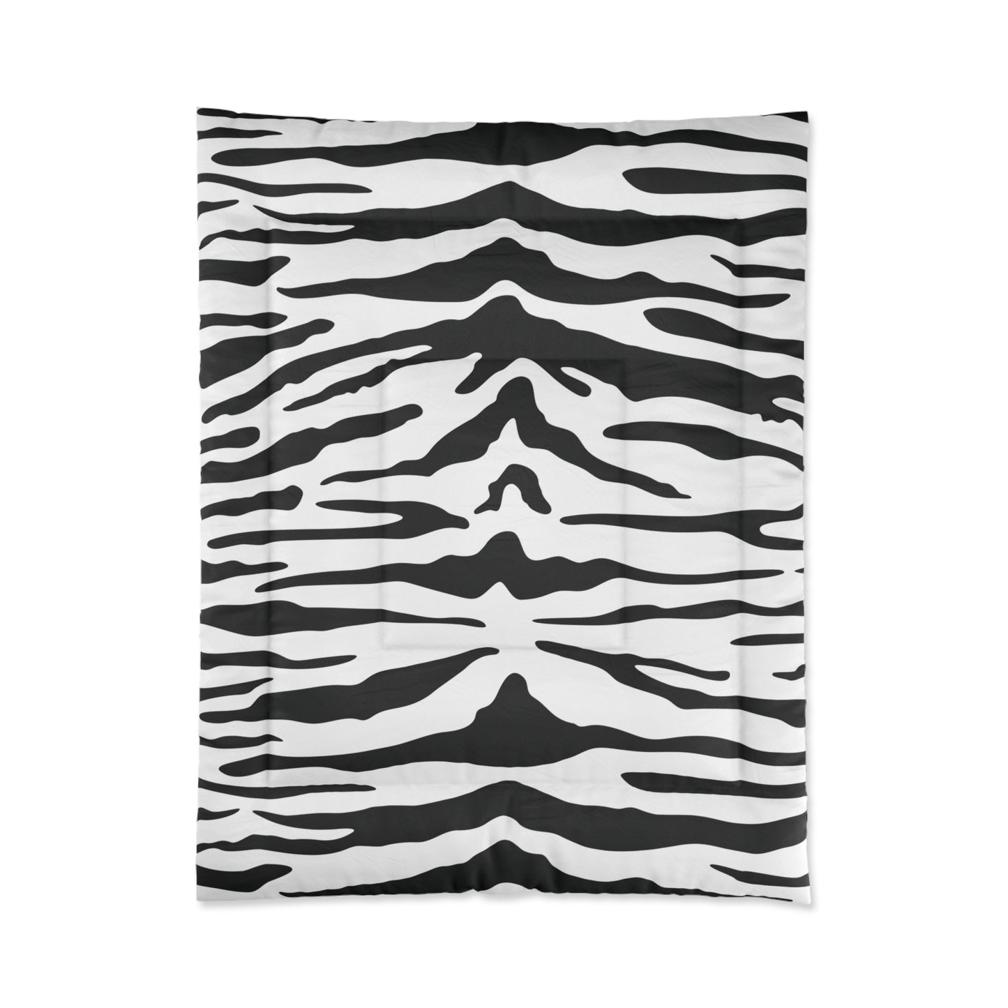 White Tiger Animal Print Comforter, Black & White