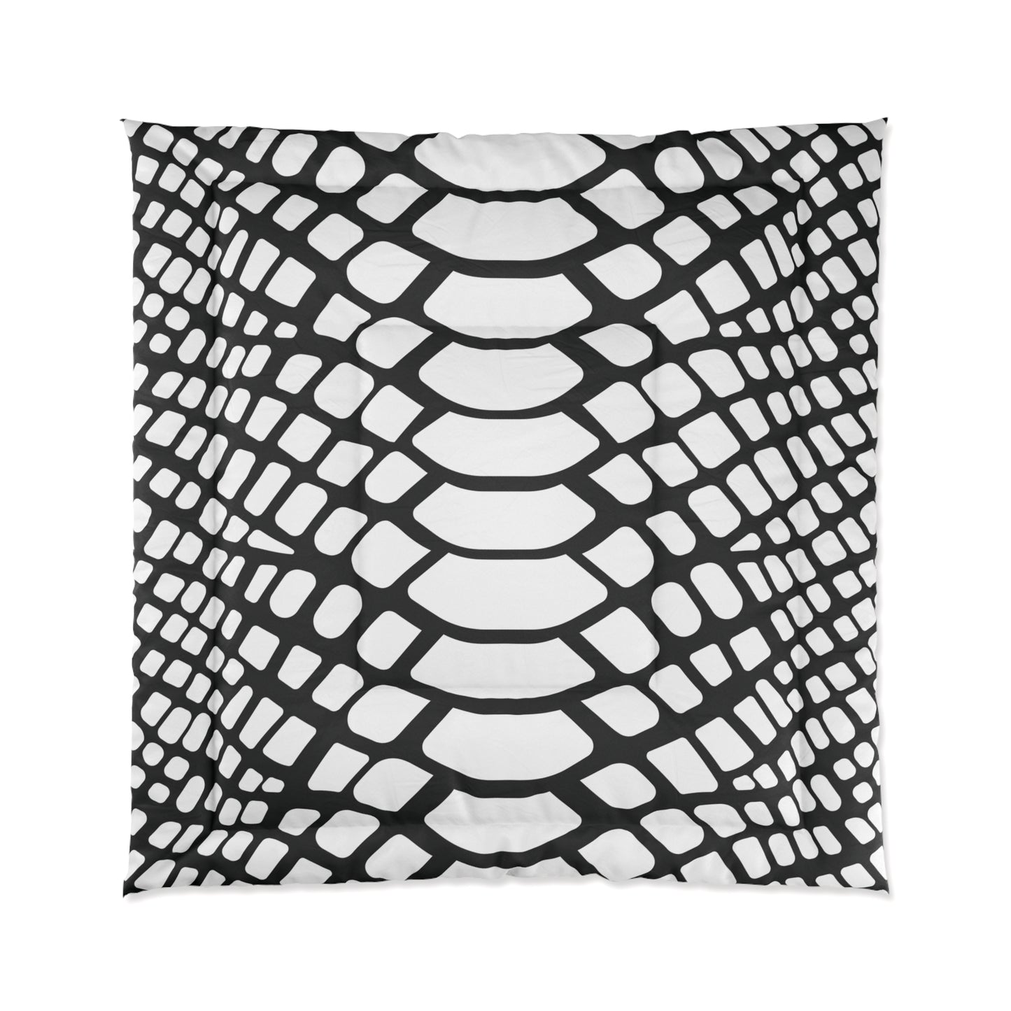 Snake Animal Print Comforter, Black & White