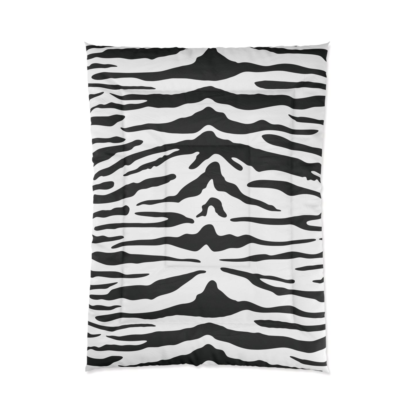 White Tiger Animal Print Comforter, Black & White