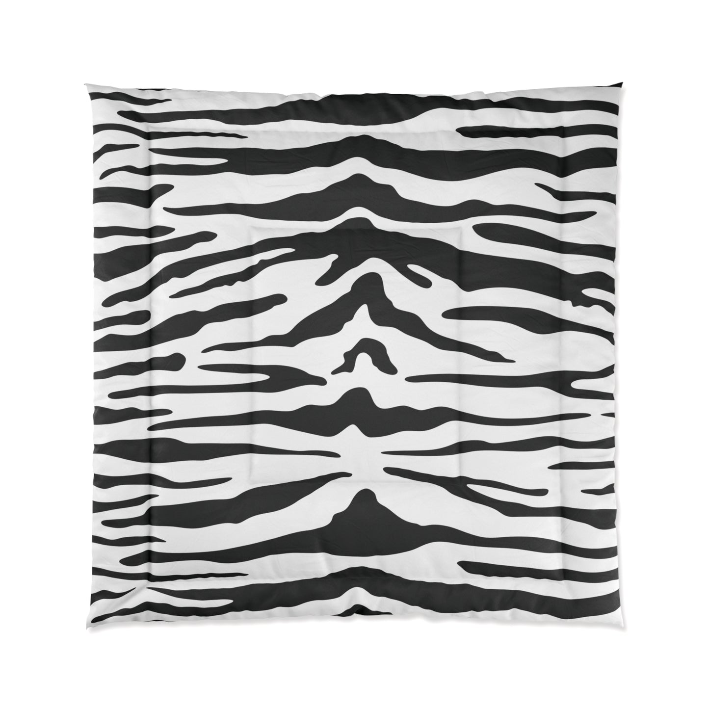 White Tiger Animal Print Comforter, Black & White