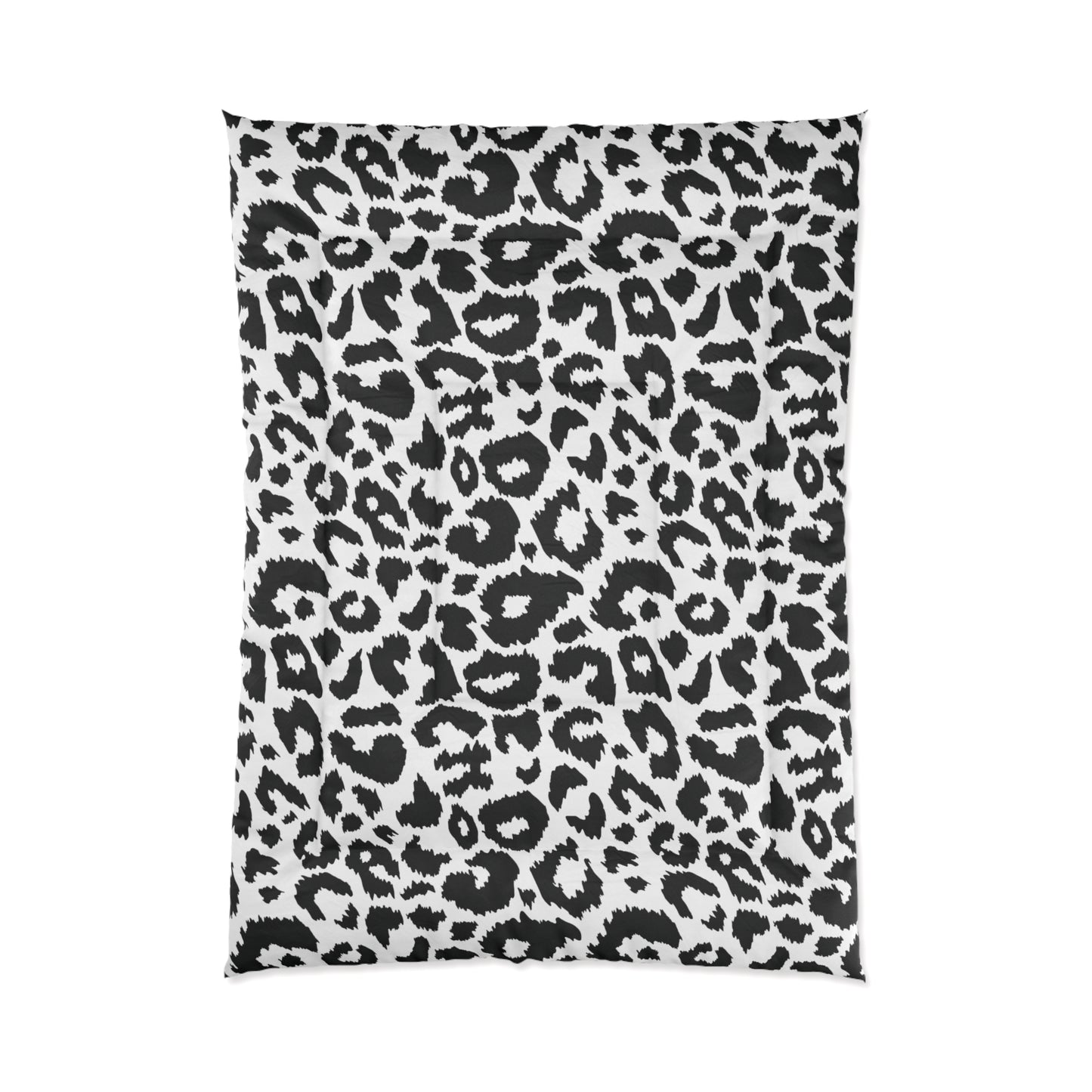 Snow Leopard Animal Print Comforter, Black & White