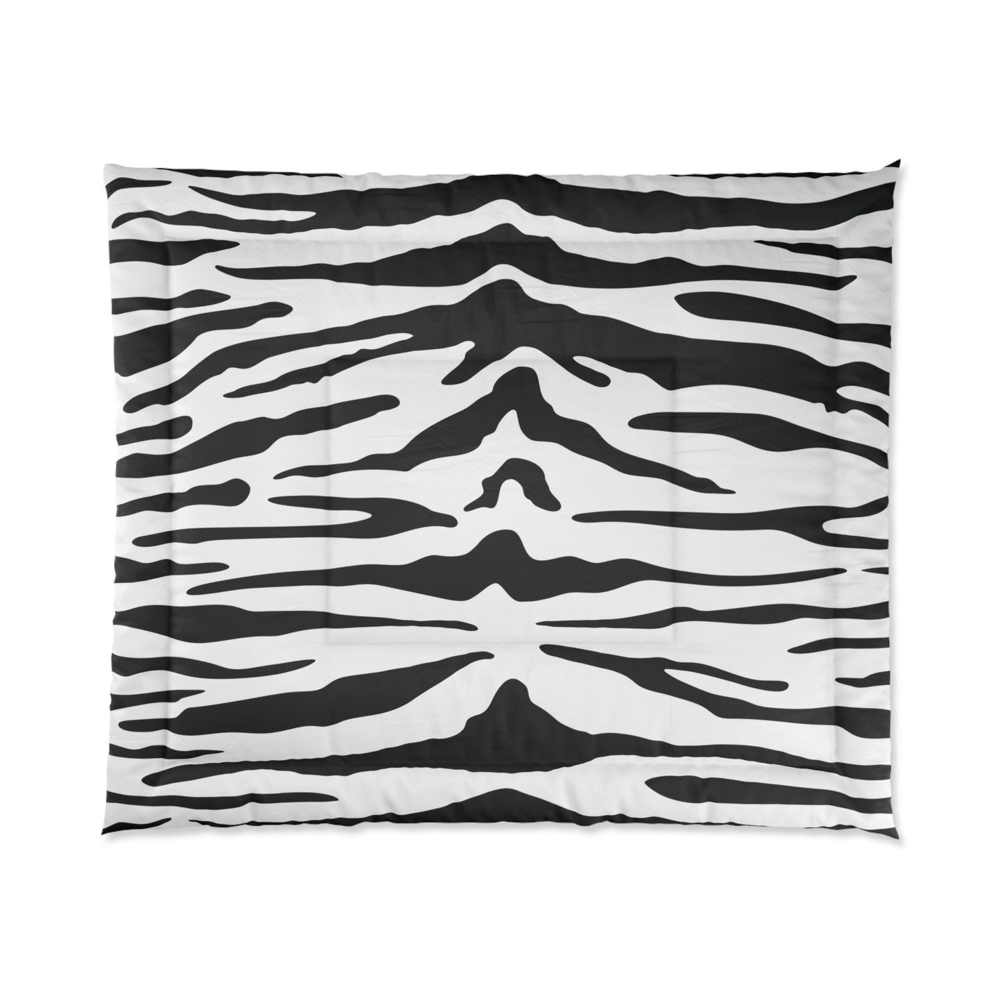 White Tiger Animal Print Comforter, Black & White